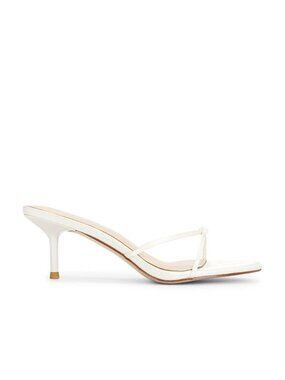 FEMME LA Maeve Slipper White Satin Heels
